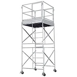 Andaime Tubular com Plataforma e Rodízios